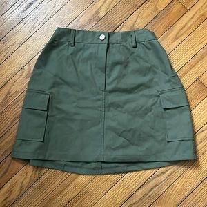 Oak + Fort Cargo Army Green Mini Skirt